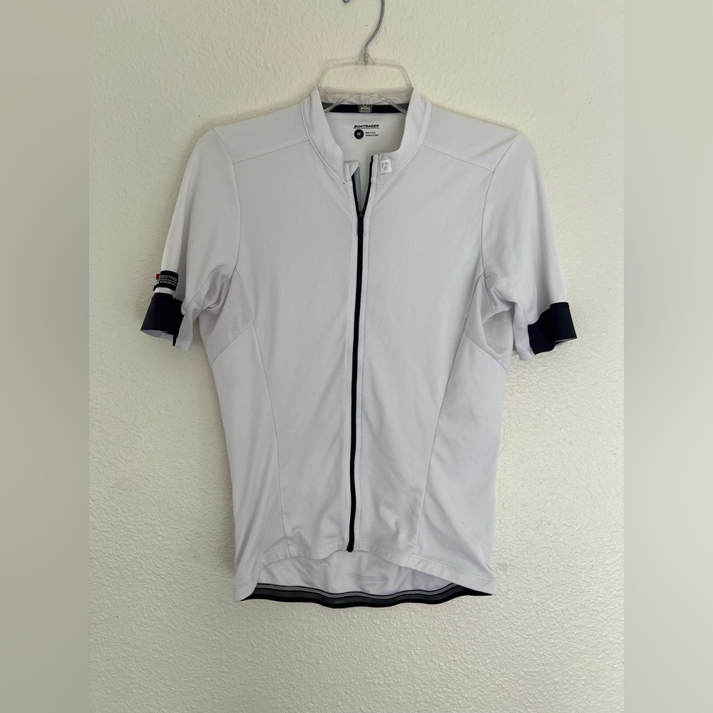 Bontrager White Short Sleeve Cycling Jersey with Navy Accents